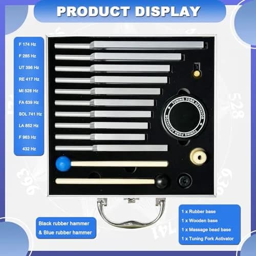 TENFLY Solfeggio Tuning Fork Set 10-Piece 174 Hz - 963 Hz | Medical-Grade Aluminum Alloy thumbnail 3