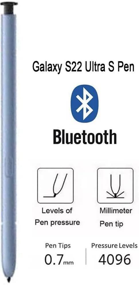 Befzygwk Replacement S Pen for Samsung Galaxy S22 Ultra 5G with Bluetooth, 4096 Pressure Levels, Blue | Includes 5 Tips & Tweezer - view 3