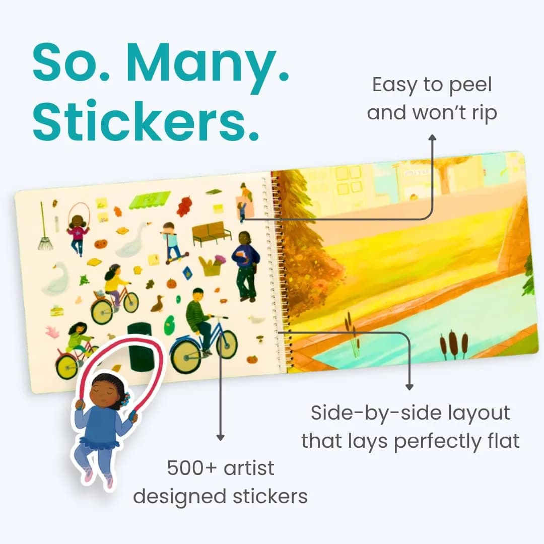 CUPKIN Let's Play Outside Sticker Book for Toddlers Ages 2-8 | 500+ Stickers & 12 Coloring Pages - view 3
