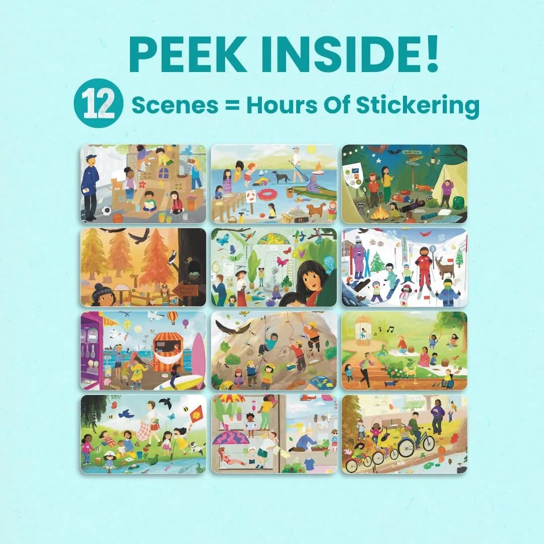 CUPKIN Let's Play Outside Sticker Book for Toddlers Ages 2-8 | 500+ Stickers & 12 Coloring Pages - view 6