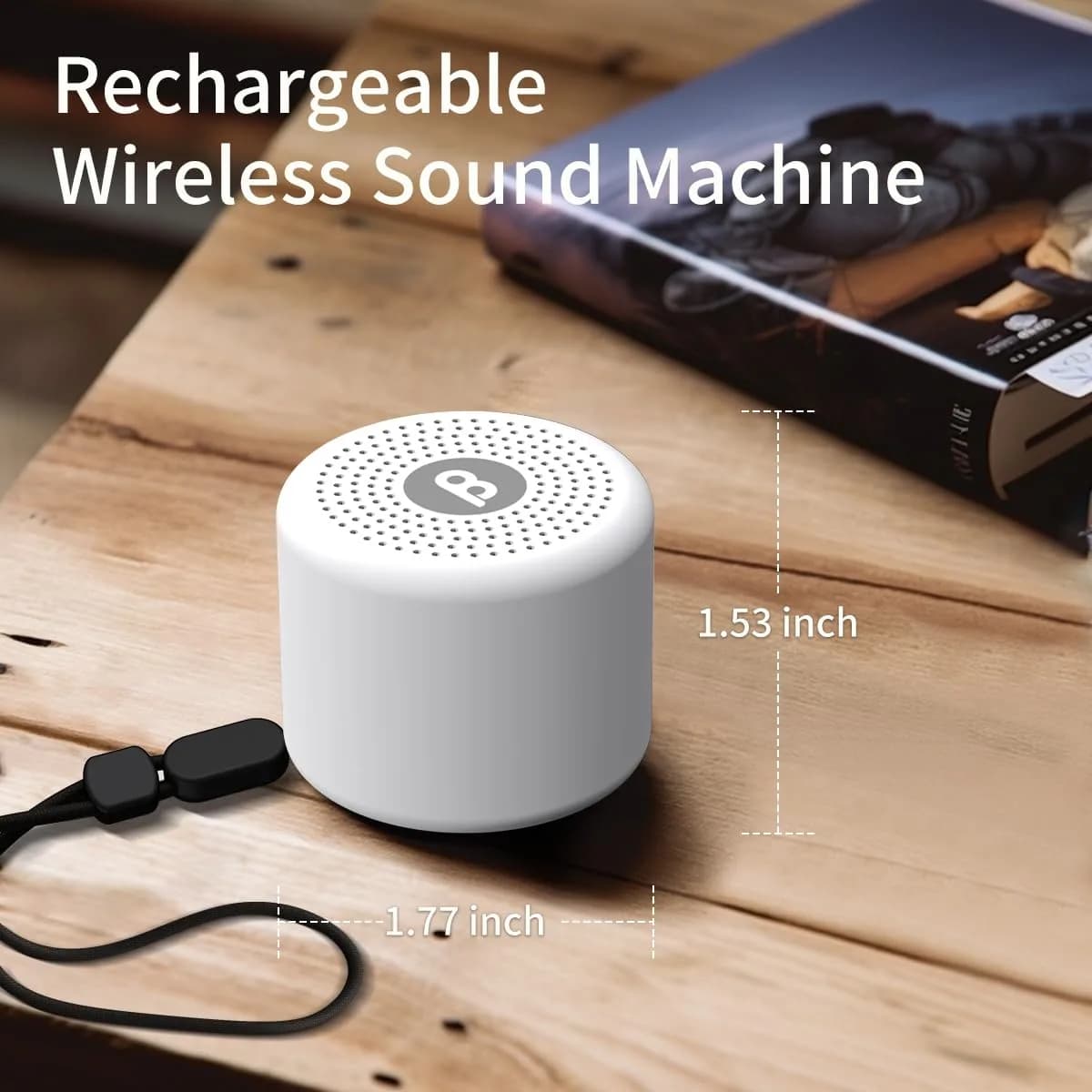 BodyHush Mini Portable White Noise Machine | 30 Sounds, 32 Volume Levels, Rechargeable, 22-Hour Battery - view 4