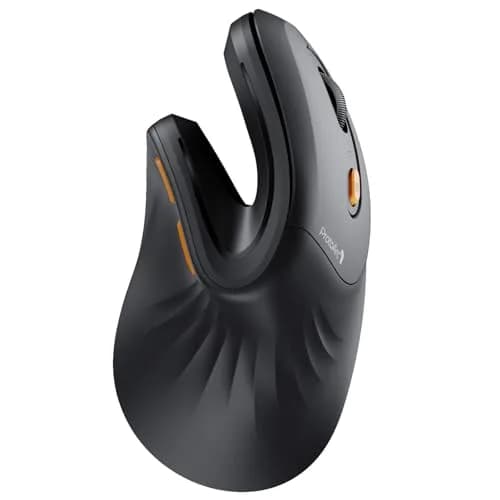ProtoArc EM11 NL Wireless Ergonomic Vertical Mouse, Black | 13.8cm (5.43in) Length, Connects to 3 Devices thumbnail 1