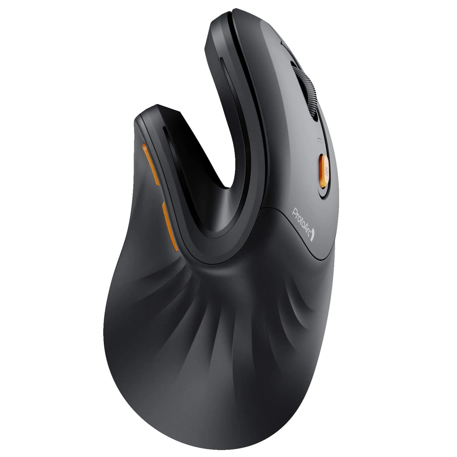 ProtoArc EM11 NL Wireless Ergonomic Vertical Mouse, Black | 13.8cm (5.43in) Length, Connects to 3 Devices - main product image