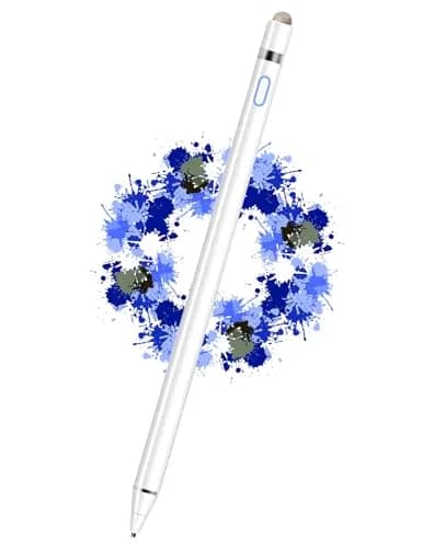 DOGAIN Active Stylus Pen for iPad, iPhone, Samsung, Android & Nintendo Switch - White (1.45mm Fine Point) thumbnail 1