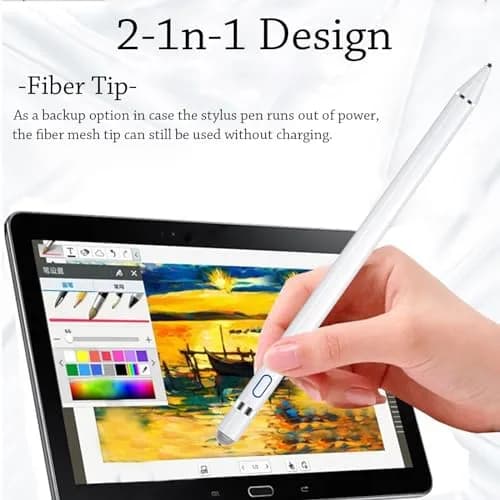 DOGAIN Active Stylus Pen for iPad, iPhone, Samsung, Android & Nintendo Switch - White (1.45mm Fine Point) thumbnail 3