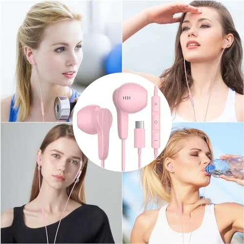 ASKUBSKU Pink USB C Headphone for iPhone 17 Air 16 15 Pro Max Plus/iPad | Noise Isolating & Ergonomic thumbnail 7
