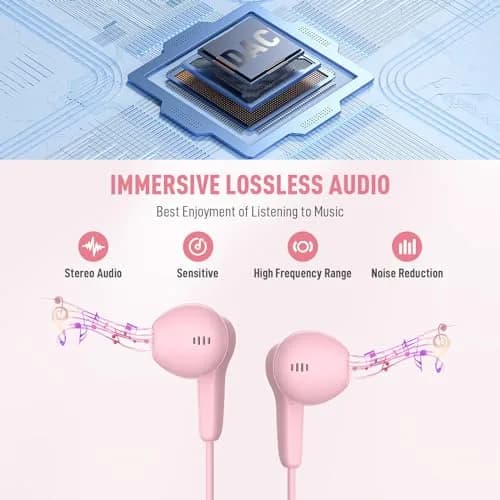 ASKUBSKU Pink USB C Headphone for iPhone 17 Air 16 15 Pro Max Plus/iPad | Noise Isolating & Ergonomic thumbnail 2