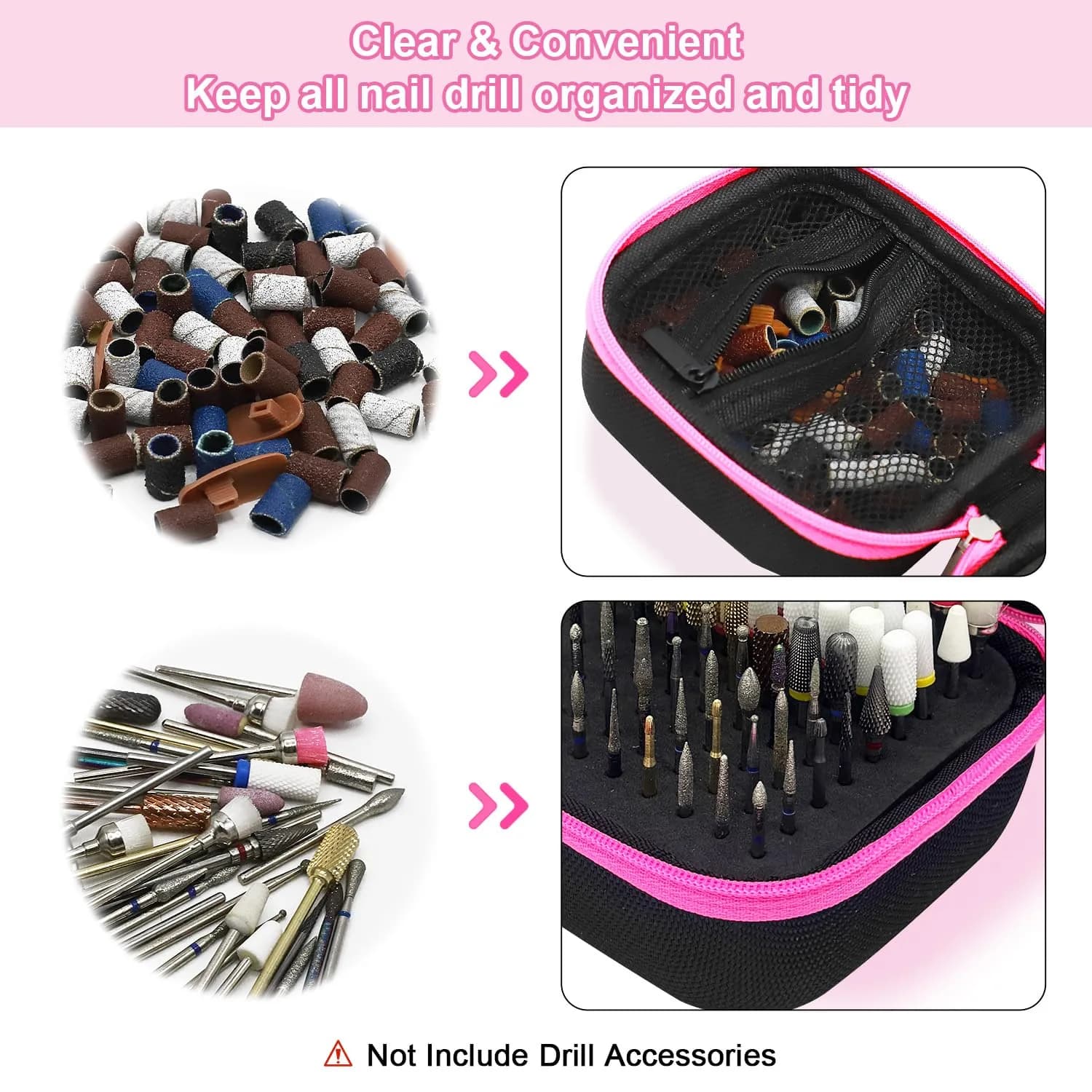Thowapou 81-Hole Nail Drill Bit Holder Case | Dustproof Portable Organizer for Nail Techs - view 3