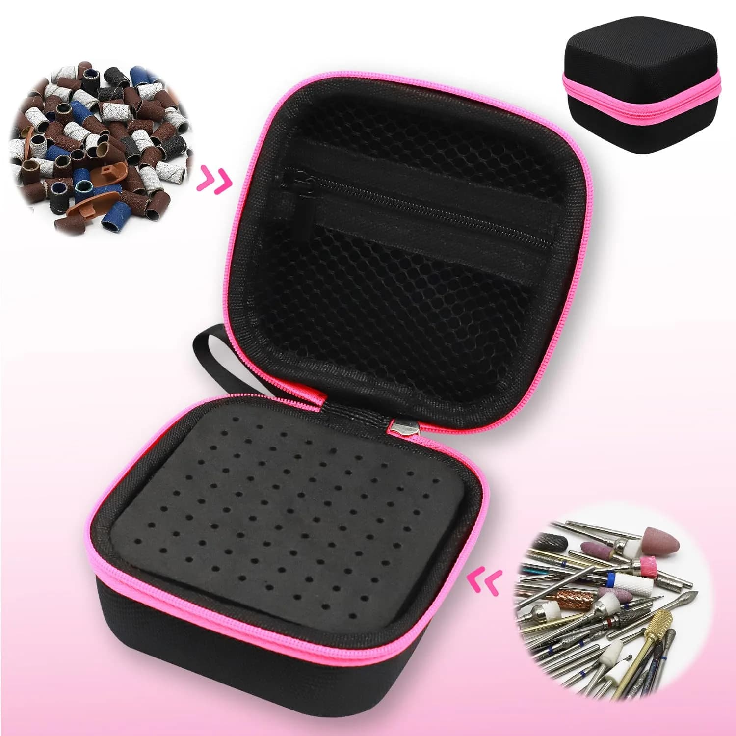 Thowapou 81-Hole Nail Drill Bit Holder Case | Dustproof Portable Organizer for Nail Techs - view 8