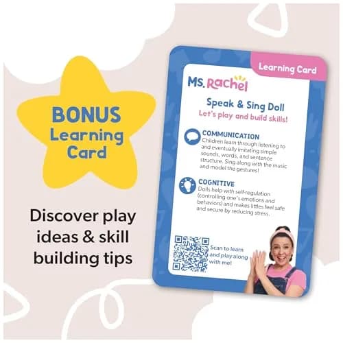 Ms. Rachel Speak & Sing Doll, 16-Inch Interactive Toy with Sounds | Expert-Created Learning Toy for Ages 6 Months+ thumbnail 7