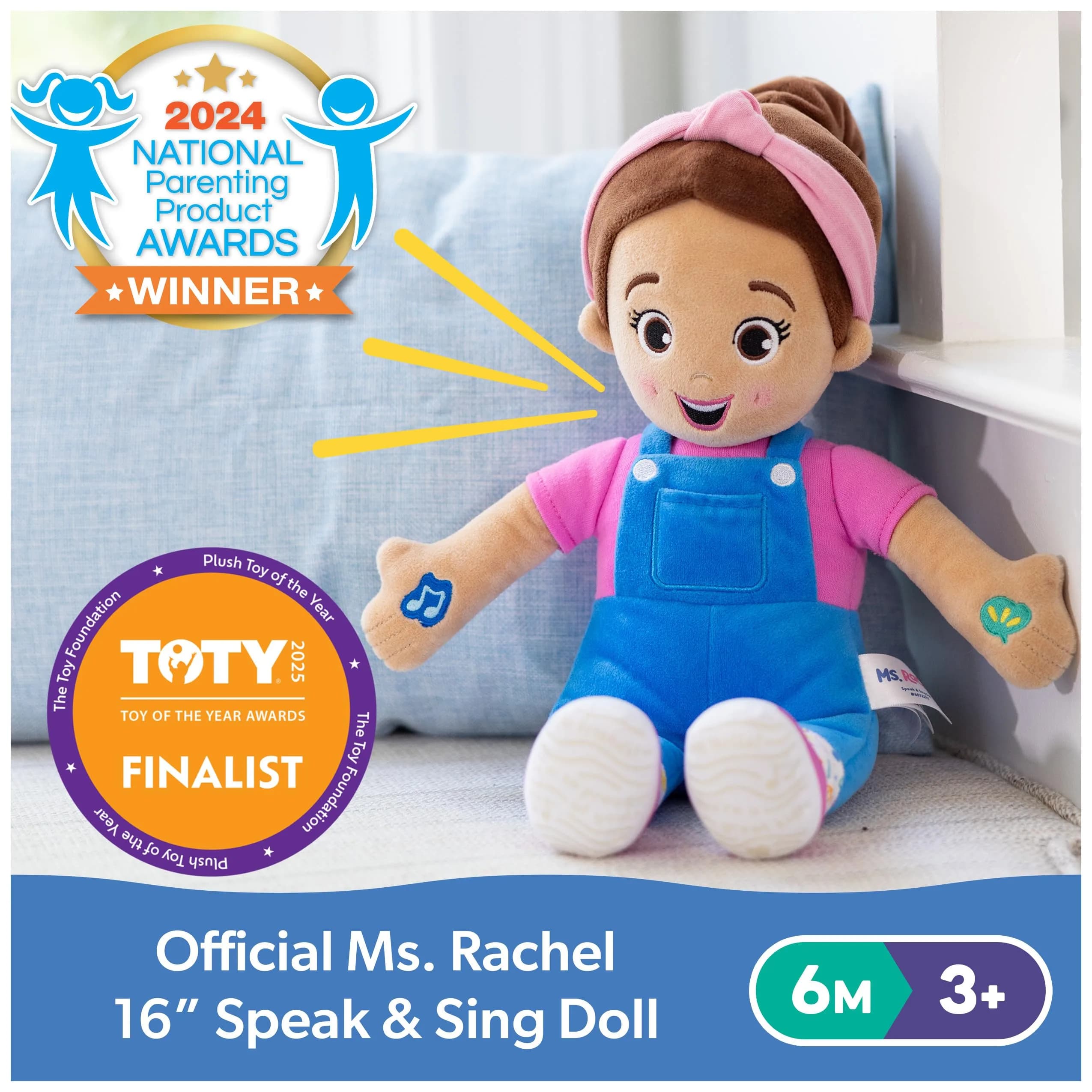 Ms. Rachel Speak & Sing Doll, 16-Inch Interactive Toy with Sounds | Expert-Created Learning Toy for Ages 6 Months+ - view 2