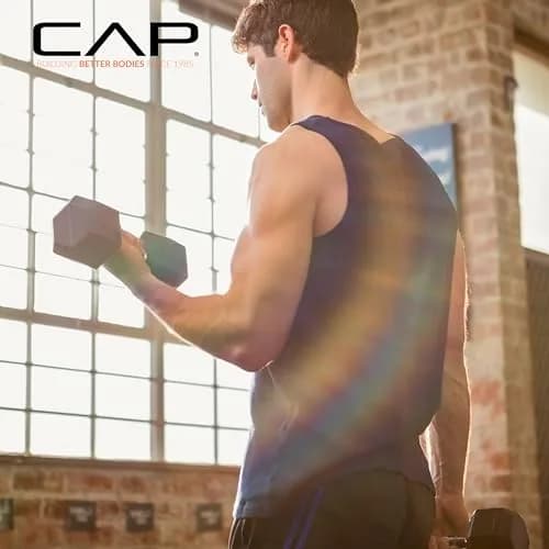 CAP 8lb Rubber Coated Hex Dumbbell | Comfort Grip, Anti-Roll, Durable for Home & Gym thumbnail 5