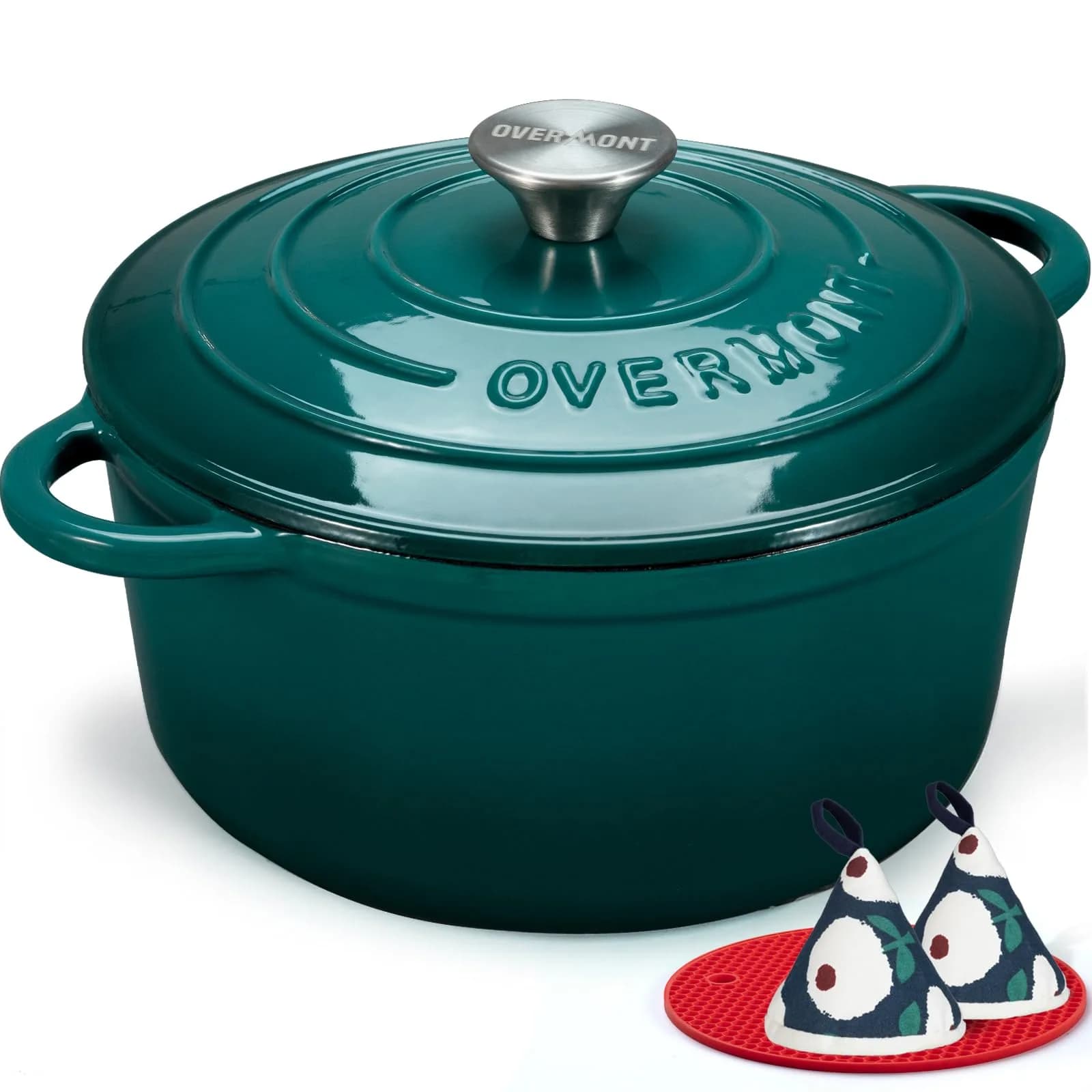 Overmont Enameled Cast Iron Dutch Oven 4.5QT | Heat Retention & Versatility for Indian Kitchens