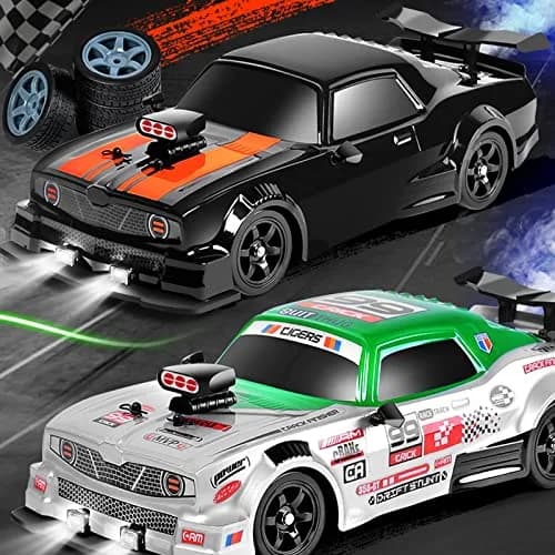 Sakeye 1/16 Scale RC Drift Car with Spray & Lights, 4WD High-Speed Remote Control Car with Extra Tires (Black) thumbnail 7