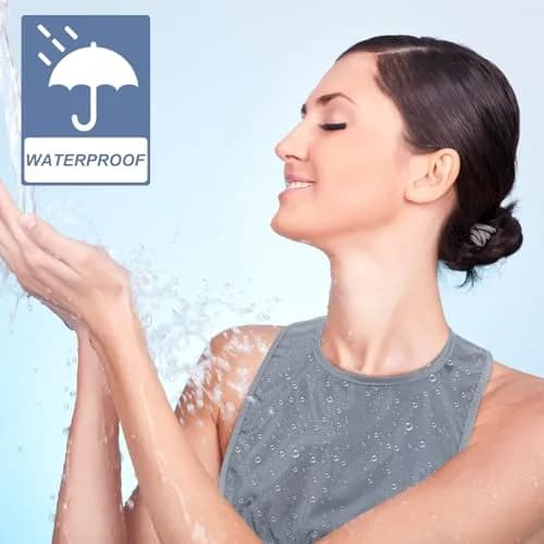 Oudain Gray 3 Pcs Tracheostomy Shower Covers | Waterproof, Adjustable & Reusable for Post-Tracheostomy Care thumbnail 6