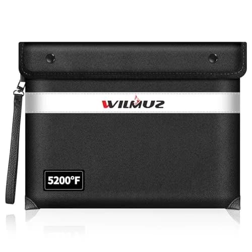 Wilmuz Fireproof Document Bag 35.3cm x 26.9cm | Protects Valuables Up to 5200°F thumbnail 1