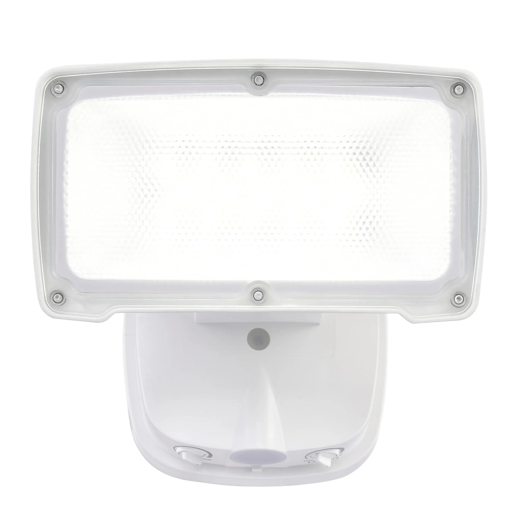 AWSENS 26W LED Flood Light Fixture with Adjustable Head & Motion Sensor, 2500 Lumens, 2-Pack Bronze | ETL Wet Rated Outdoor Security Light — White