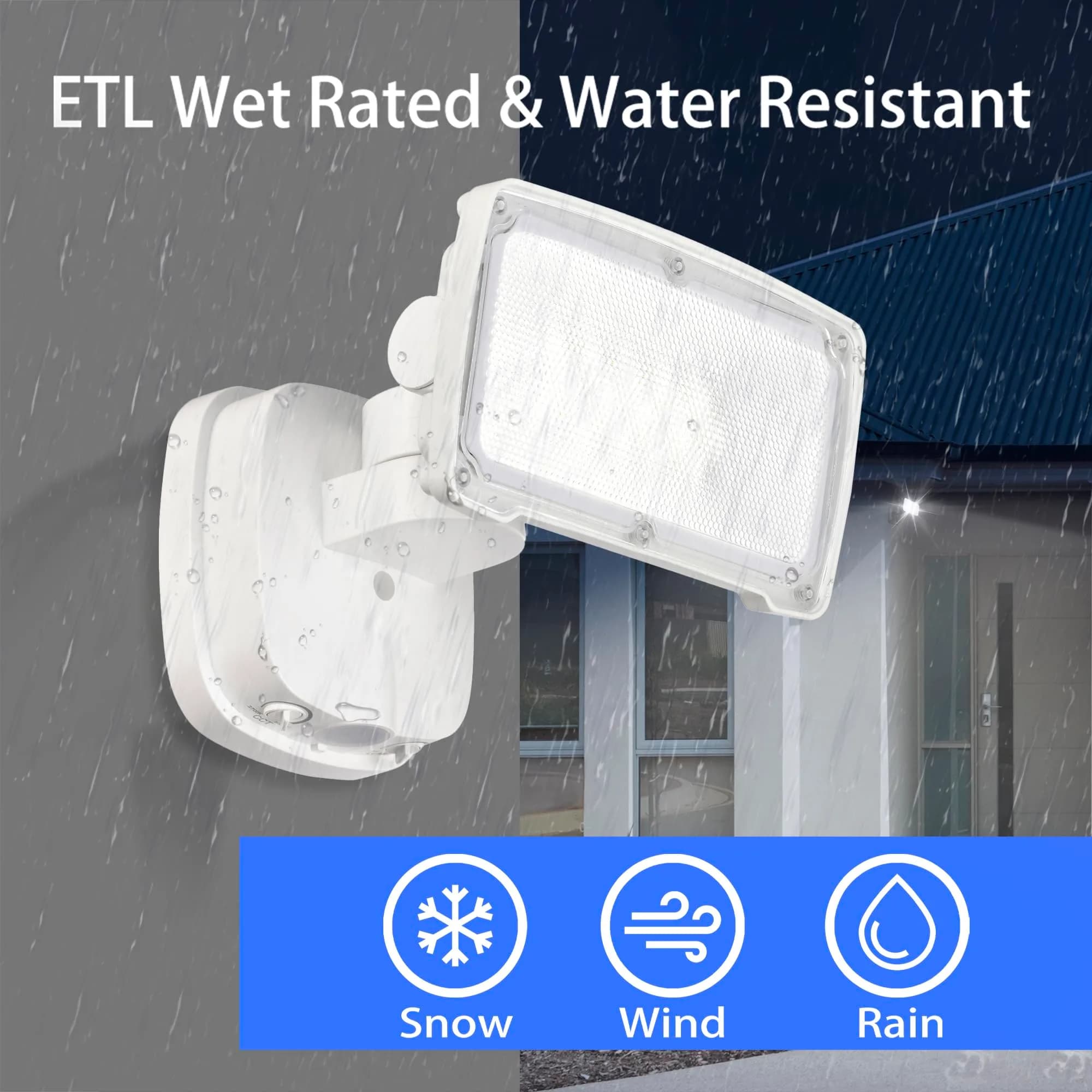 AWSENS 26W LED Flood Light Fixture with Dusk to Dawn Control, 2500 Lumens, 5000K Daylight White | ETL Wet Rated, Adjustable Head, Aluminum Housing - view 3