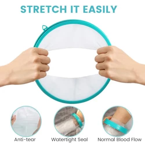 CIVJET Waterproof Arm Cast Cover for Shower - Extra Long Full Arm L, 20cm Opening | Medical Grade Silicone for Adults thumbnail 4