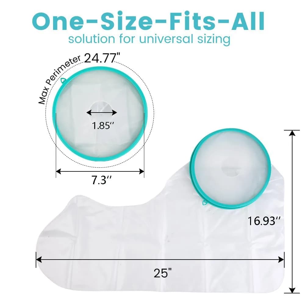 CIVJET Waterproof Cast Cover for Shower Arm (7.9" Opening Diameter) | FDA Approved Medical Grade - view 3