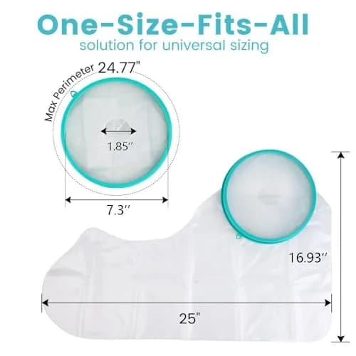 CIVJET Waterproof Arm Cast Cover for Shower - Extra Long Full Arm L, 20cm Opening | Medical Grade Silicone for Adults thumbnail 3