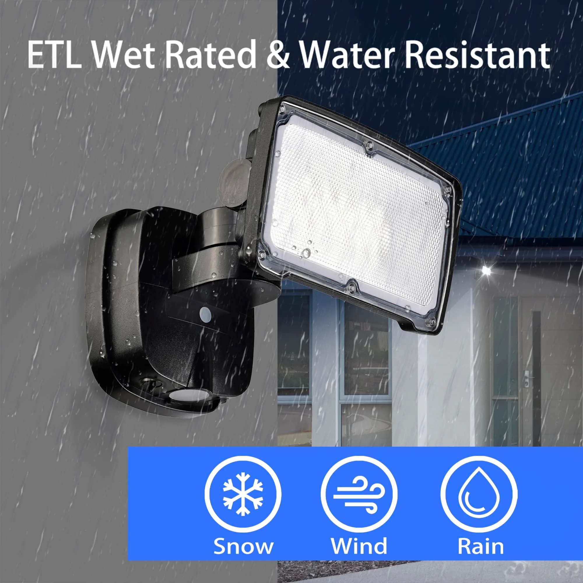 AWSENS 26W LED Flood Light Fixture with Dusk to Dawn Sensor, 2500 Lumens, Black | Adjustable CCT & Brightness - view 2