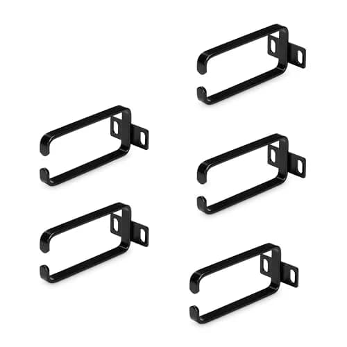 StarTech.com 5-Pack 1U Vertical 1.8 x 3.9in (4.5 x 10cm) Cable D-Ring Hooks | Heavy-Duty Steel Rack Mount Cable Organizer thumbnail 1