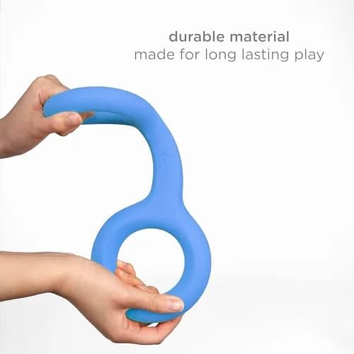 Ubbi Tuggle Dog Toy, Blue | Durable Natural Rubber Tug for Medium & Large Dogs thumbnail 4