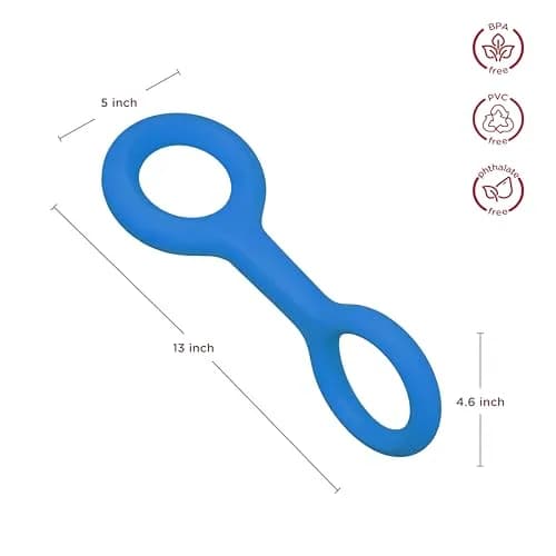 Ubbi Tuggle Dog Toy, Blue | Durable Natural Rubber Tug for Medium & Large Dogs thumbnail 2