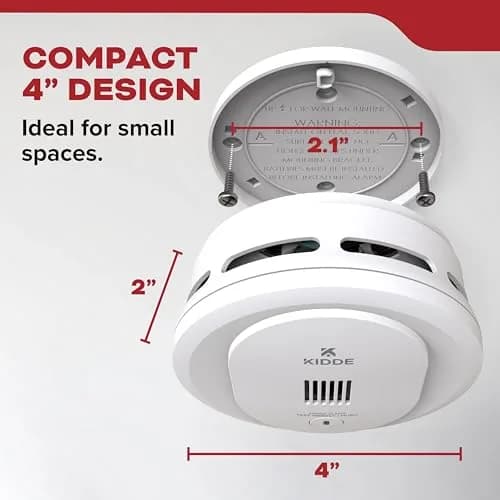 Kidde 10SDR Compact Smoke Detector with AA Batteries | Photoelectric Smoke Alarm thumbnail 3