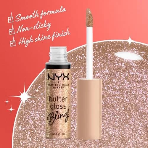 NYX PROFESSIONAL MAKEUP Butter Gloss Bling Lip Gloss Bring The Bling | Shimmery Vegan Lip Color 7.65ml (0.27 Fl Oz) - view 4