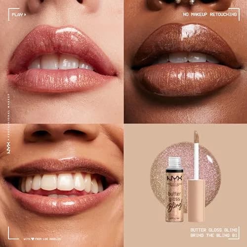 NYX PROFESSIONAL MAKEUP Butter Gloss Bling Lip Gloss Bring The Bling | Shimmery Vegan Lip Color 7.65ml (0.27 Fl Oz) - view 2
