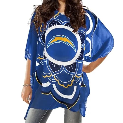 Littlearth NFL Los Angeles Chargers Sheer Caftan with Flower Design, One Size | Versatile Team Spirit Wear thumbnail 1