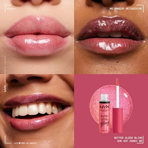 NYX PROFESSIONAL MAKEUP Butter Gloss Bling Lip Gloss - She Got Money (7.65 ml / 0.27 Fl Oz) thumbnail 2