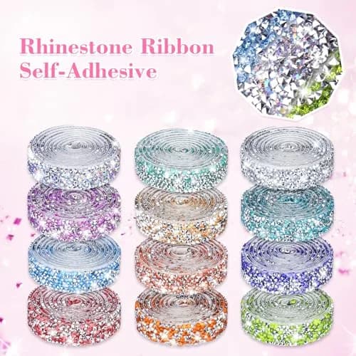 NiArt Self Adhesive Rhinestone Ribbon 12 Rolls 12 Yards Classic Decor thumbnail 4