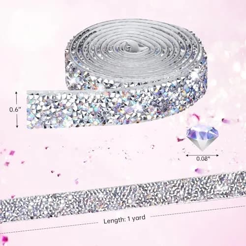 NiArt Self Adhesive Rhinestone Ribbon 12 Rolls 12 Yards Classic Decor thumbnail 5