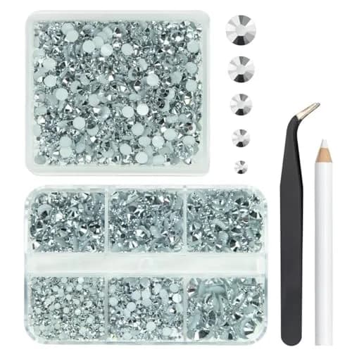 qiipii 3060PCS Silver Resin Rhinestones for Crafting 2mm 3mm 4mm 5mm 6mm | No-Hotfix Gems for Nails & DIY thumbnail 1