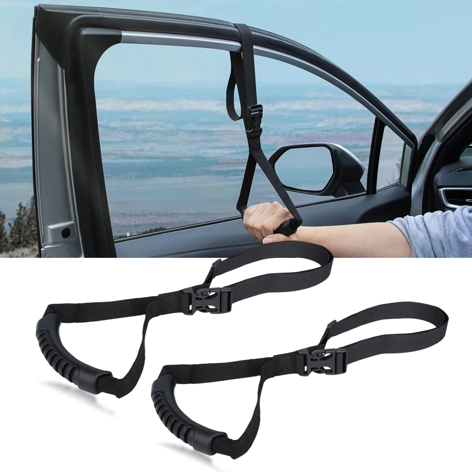 KOUNATSURI Car Door Handle for Elderly 2-Pack | Portable Vehicle Support Handle with 400lb Capacity - main product image