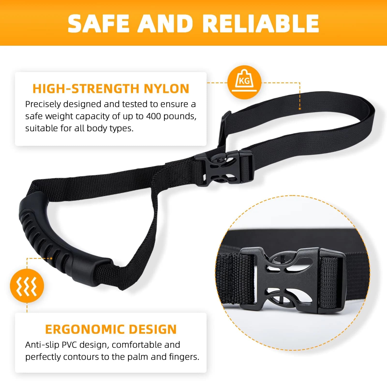 KOUNATSURI Car Door Handle for Elderly 2-Pack | Portable Vehicle Support Handle with 400lb Capacity - view 3