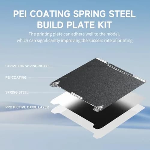 Creality K1C Textured Build Plate 235x235mm (9.25x9.25 in) | Official PEI Sheet with Nozzle Cleaner thumbnail 3