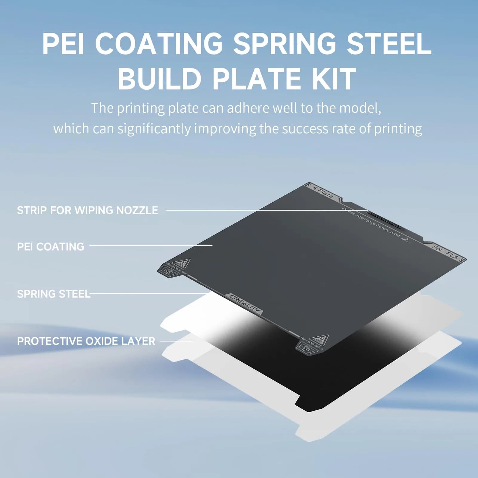 Creality K1C Smooth PEI Build Plate 235x235mm | Nozzle Cleaner & Magnetic Platform for Ender 3 Series - view 3