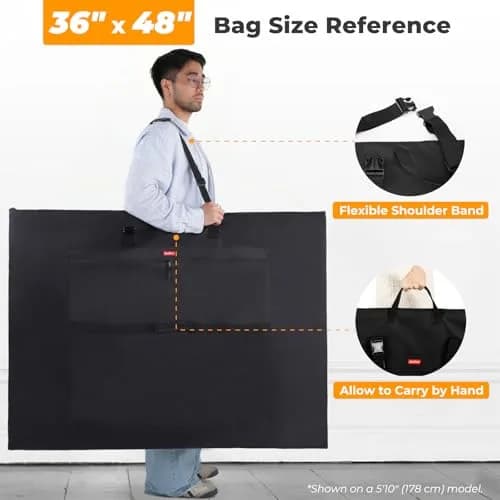 Nicpro Light Weight Art Portfolio Bag, 36x48” Waterproof Art Portfolio Case | Waterproof, Expandable, Lightweight thumbnail 2