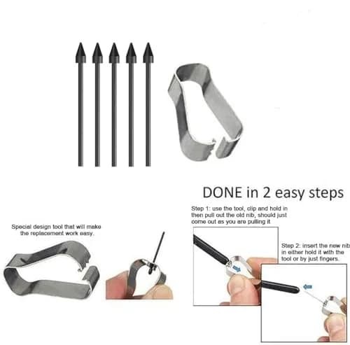 Befzygwk Replacement S Pen Tips for Galaxy Tab S6 Lite & S6 (10 Black Tips + Tweezer) | 4096 Pressure Levels thumbnail 5