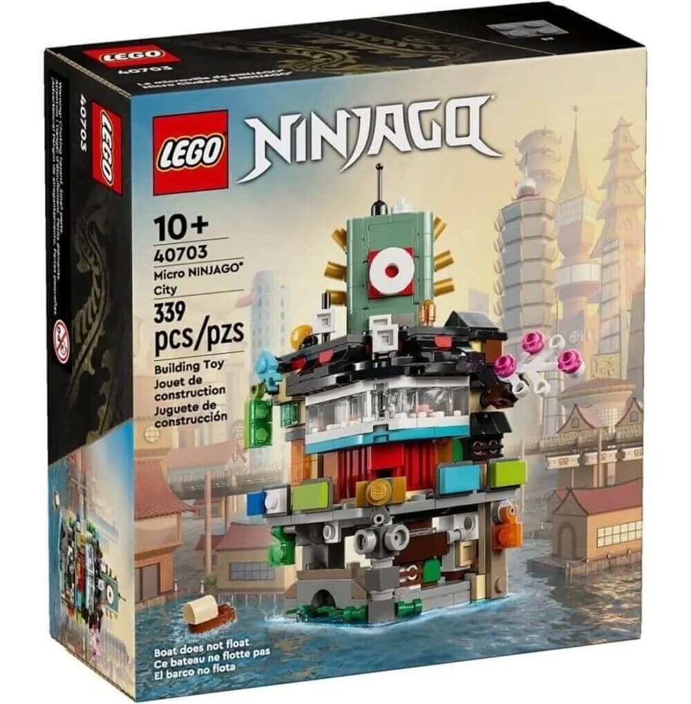 LEGO NINJAGO Micro City Building Set 40703 - Modular 5-Story Block with Teahouses and Sushi Bar | Compatible with Other Micro Sets