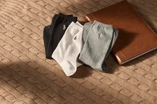 POLO RALPH LAUREN Women's Classic Embroidered Pony Crew Socks, 3 Pairs | Soft Cotton Comfort & Timeless Style thumbnail 2