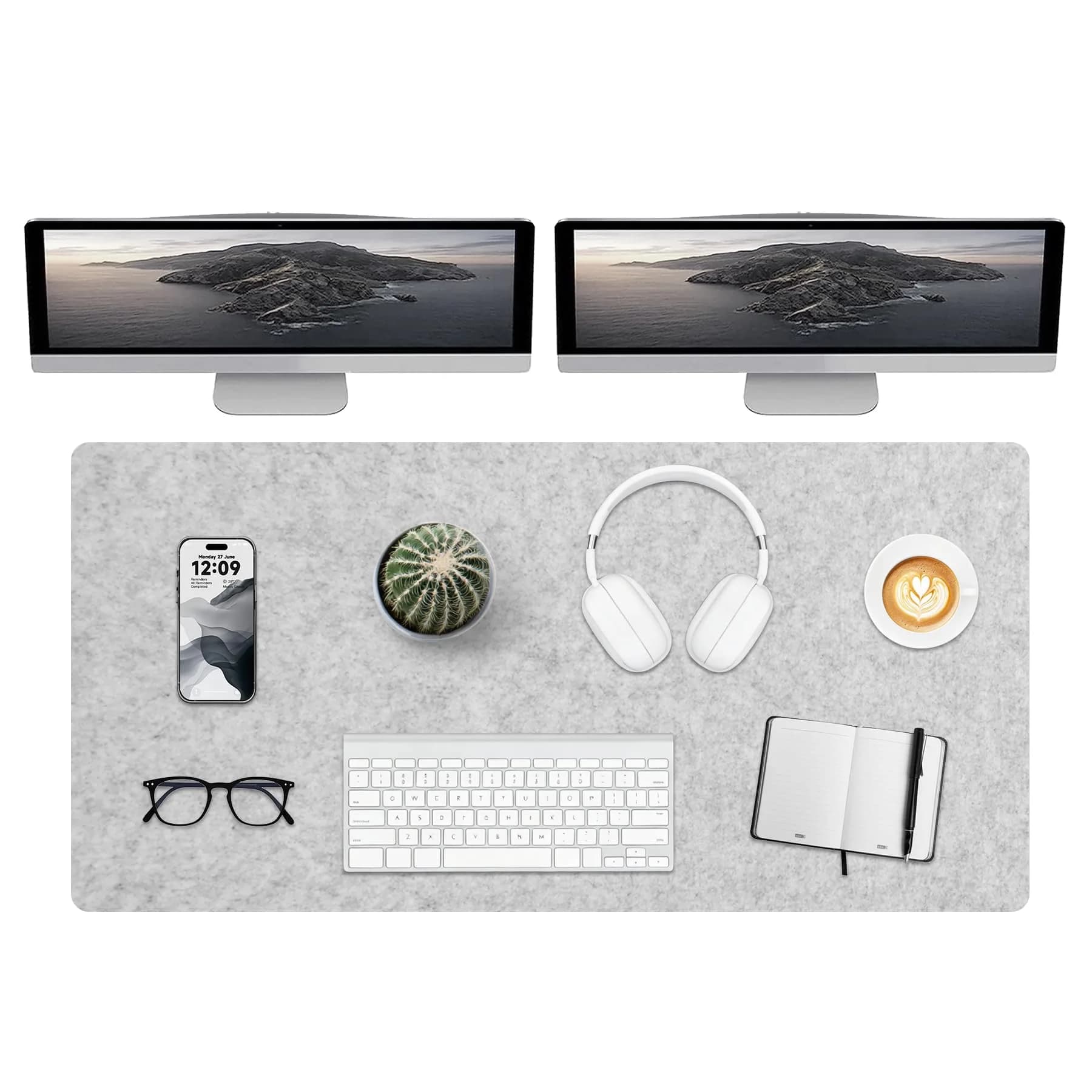 DAWNTREES Extra Large Felt Desk Mat 140x60cm (55''x23.6'') | Noise Reduction Writing Mat - main product image