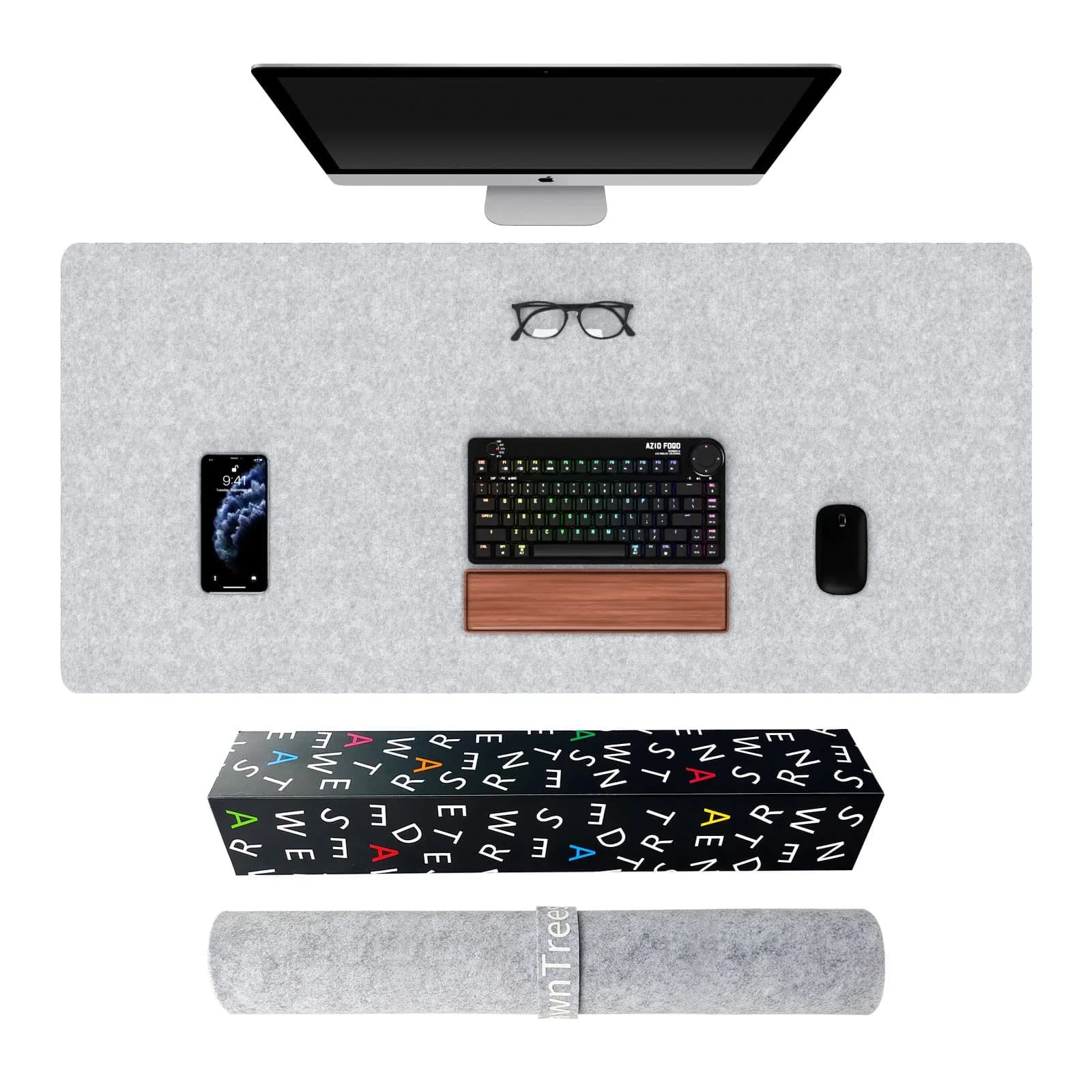 DAWNTREES Extra Large Felt Desk Mat 140x60cm (55''x23.6'') | Noise Reduction Writing Mat - view 7