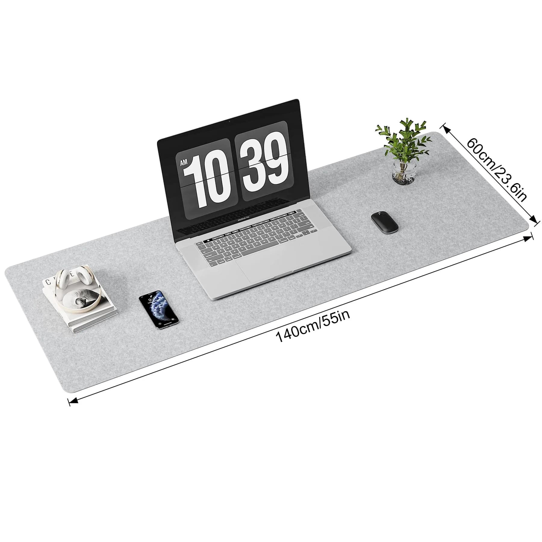 DAWNTREES Extra Large Felt Desk Mat 140x60cm (55''x23.6'') | Noise Reduction Writing Mat - view 2