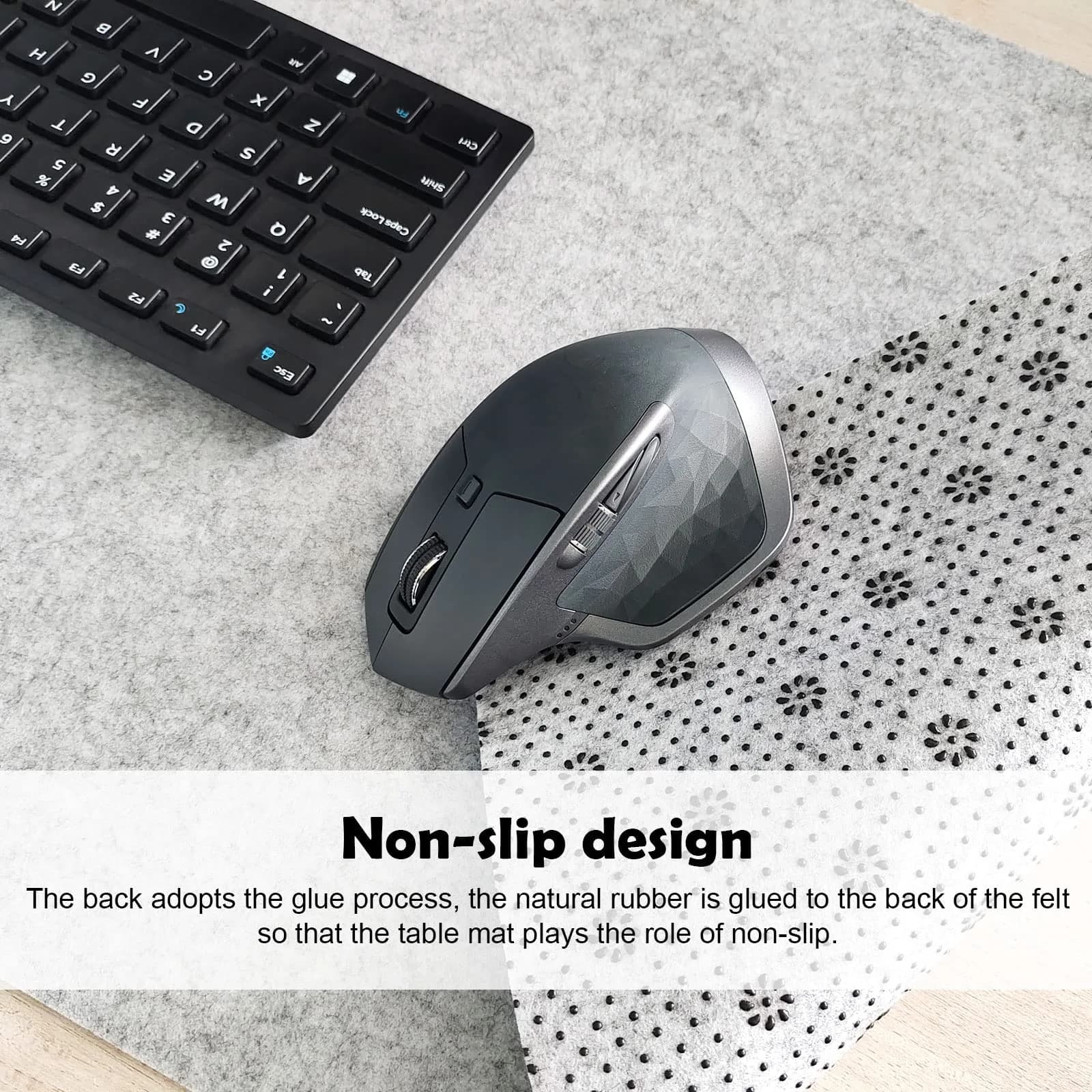 DAWNTREES Extra Large Felt Desk Mat 140x60cm (55''x23.6'') | Noise Reduction Writing Mat - view 3