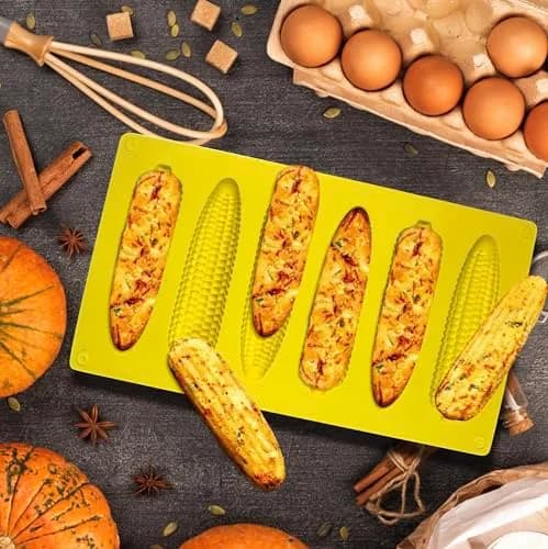 Sidosir Corn Stick Mold Silicone for Baking | 6-Cavity Non-Stick Cake Pan (11" x 6.3") thumbnail 4